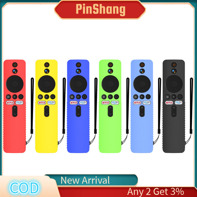 Pinshang Silicone Điều Khiển Từ Xa Vỏ Bảo Vệ Bụi Có Dây Buộc Tương Thích Cho Mi Tv Stick 4k Tv Stick