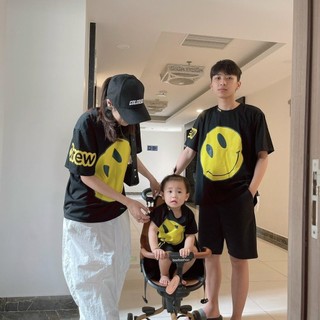 Sét đồ gia đình, đồ đôi mẹ bé hình mặt cười ca trai và gái chất cotton