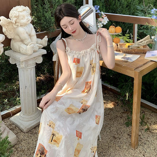 Đầm maxi in hình cây dừa dễ thương dáng form  rộng