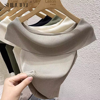 SHIHUIFEI áo len áo trễ vai tay ngắn  khoác tingoan  Thời trang Fashion Korean INS WMY244005X 14Z240403