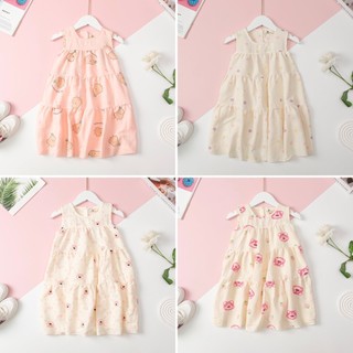 Váy xinh yêu LITIBABY vải đũi phồng đẹp, mát, sát nách cho bé gái 11kg - 33kg