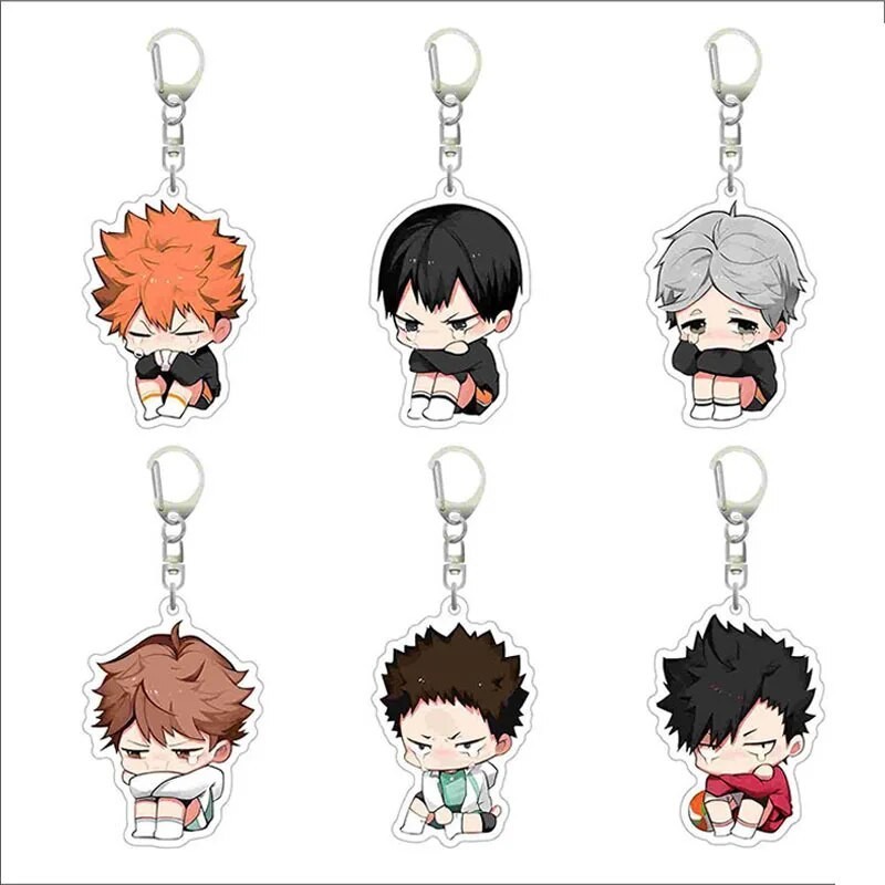 Móc khóa Haikyuu Hinata Tobio Yu Kei Kuroo Daichi Kenma Toru Tadashi c08 Phụ kiện trang trí túi xách