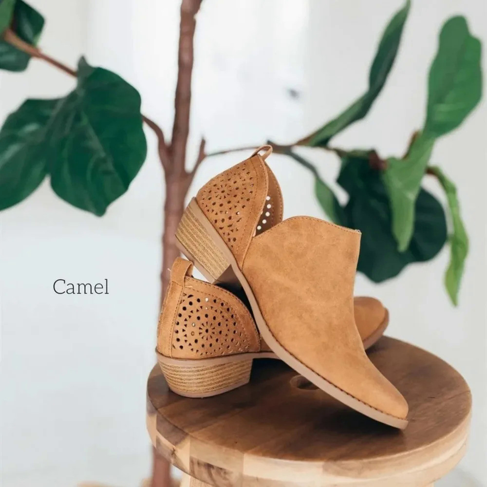 Giày Nữ Mới Retro Cao Gót Giày Nữ Slip on Giày Cao Gót Giày Mujer Booties Nữ Kích Thước 35-43 0KLH