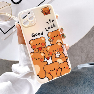 Ốp Lưng Silicon Màu Bảo Vệ Camera Gấu Thỏ !!! - Gấu - E091