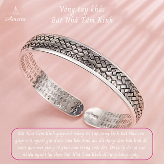 Vòng tay khắc bát nhã tâm kinh - bát nhã ba la mật đa tâm kinh-trang súc phong thủy amrita