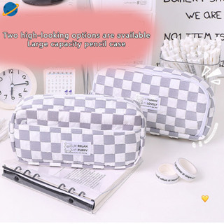 【ZOE】Túi đựng bút Caro cỡ lớn Lucky phong cách Hàn Quốc