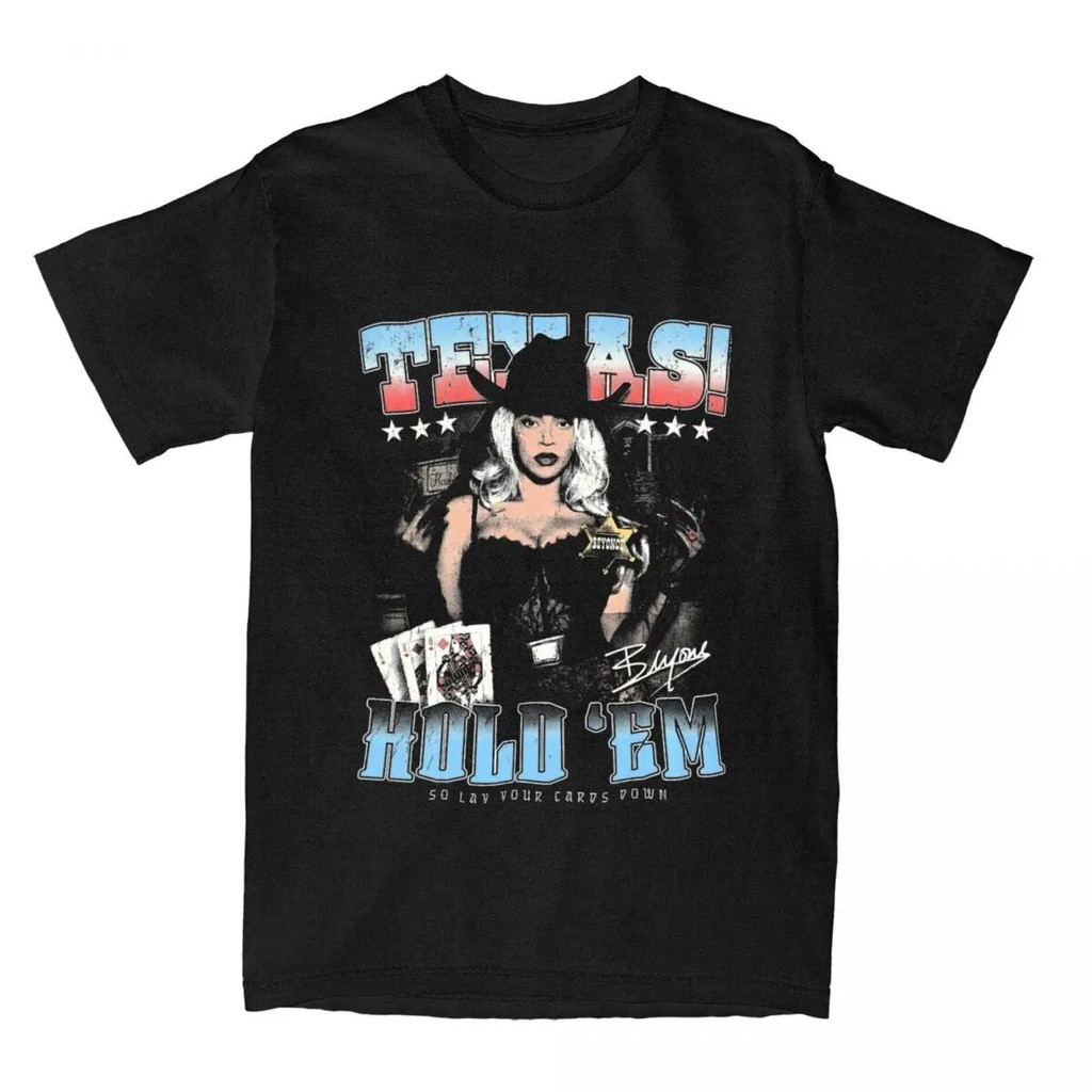 2024 bánh quế cho bạn bè Pria Wanita Beyonce Texas Hold Pop Queen Singer Lady Áo Merch Áo thun katun