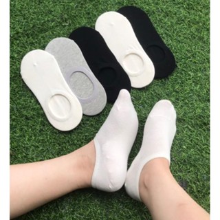  Tất vớ lười nam nữ cổ ngắn hè đen trắng trơn xuất Nhật dư mềm mịn cotton co giãn kháng khuẩn khử mùi dưới mắt cá chân 