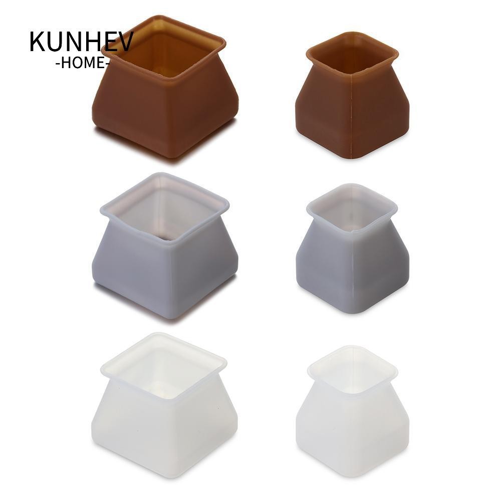 KUNHEV Mũ Bọc Chân Ghế Hình Vuông Cỡ Lớn Màu Xám / Trắng Tiện Dụng