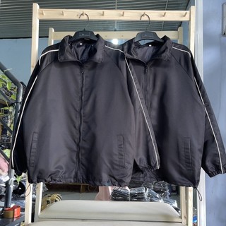 Áo khoác dù viền đen phản quang unisex form rộng