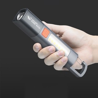 Chiếu Sáng Mạnh ABS Flashlamp Sạc USB Di Động Ngoài Trời Nhỏ Đèn Pin Cắm Trại Đèn Treo Kính Thiên Văn Tập Trung COB Đèn Bên