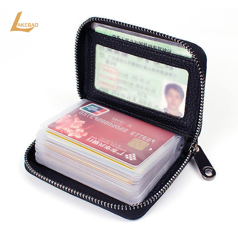 [LAKEBAO] 20 Detents Cards Holders Business Bank Credit Bus ID Card Holder Cover Coin Pouch Anti Dei