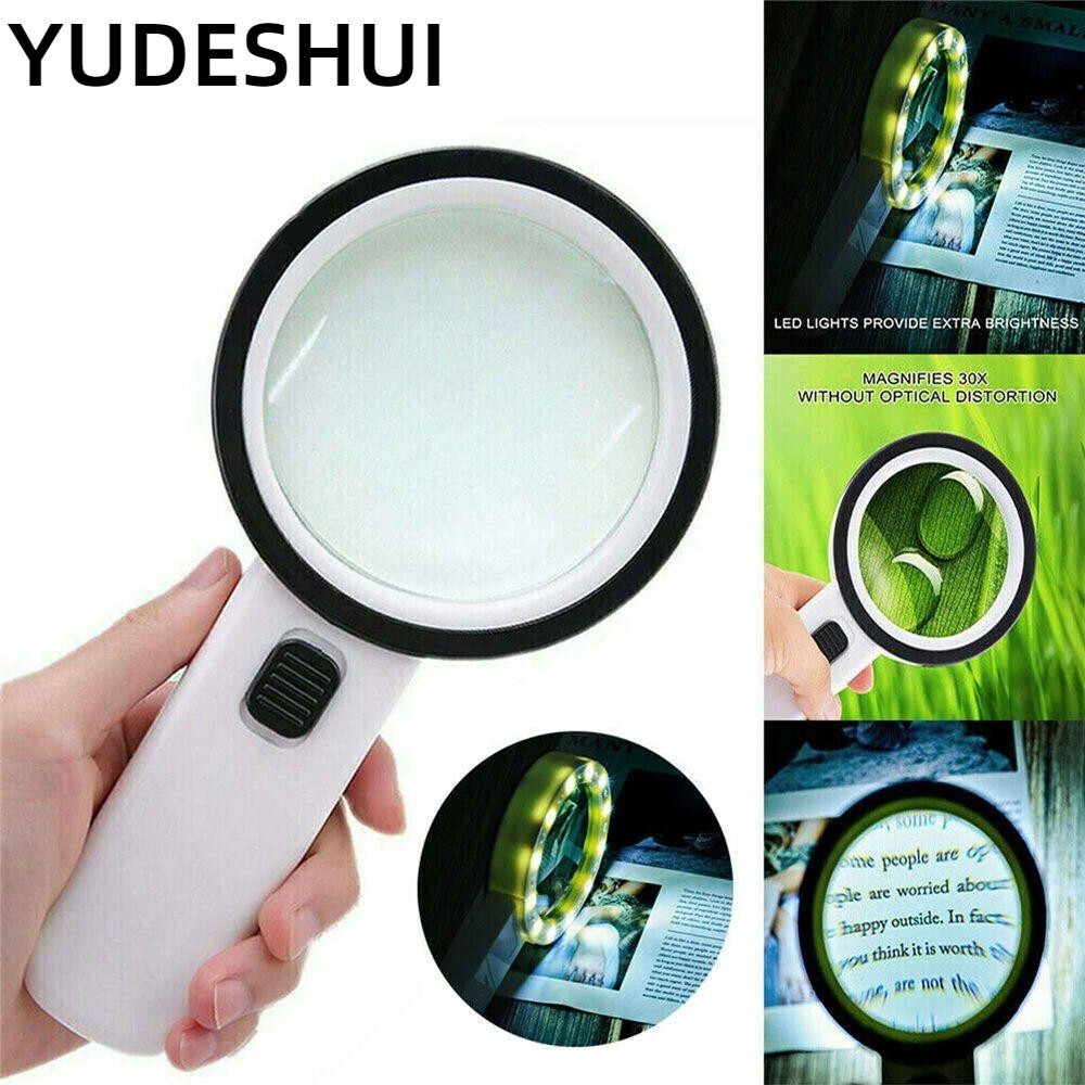 YUDESHUI Dụng cụ sửa chữa trang sức lúp cầm tay có đèn LED chiếu sáng