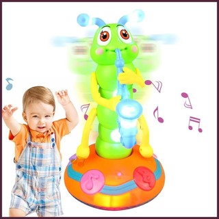 Đồ chơi nhảy múa âm nhạc nhẹ trẻ em đồ chơi xoắn sâu bướm saxophone đồ chơi trẻ em nhảy múa sâu bướm đồ chơi gelaidvn