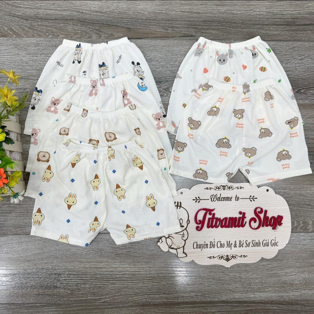 Quần đùi tăm lạnh họa tiết cho bé trai bé gái