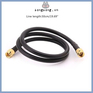 Cáp nối đuôi lợn Bang SMA Male Sang SMA Male RG58 50cm Cáp ăng-ten mất thấp