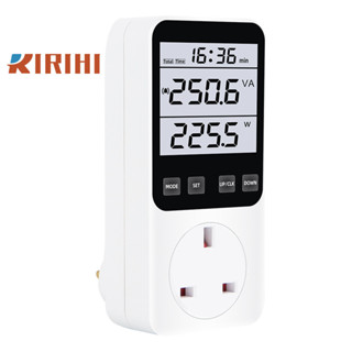 RIRIHI AC120V 230V Đa Năng Đèn Nền Màn Hình Lớn Cắm Điện Đồng Hồ Đo Nguồn Điện Màn Hình Thông Minh Ổ Cắm Đo