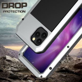 360° full protective heavy duty armor metal aluminum case for iphone 15 14 13 12 11 pro xs max xr 7 8 plus se 2022 screen tempered glass shockproof bumper cover