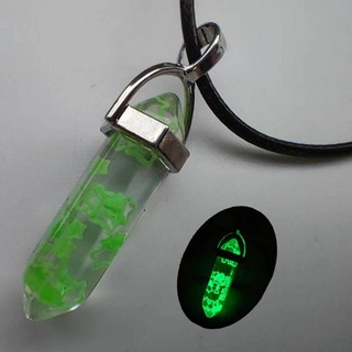 Đá năng lượng huỳnh quang hình ngôi sao lục giác cột nhựa mặt dây chuyền con lắc chúc đá mặt dây chuyền vòng cổ nam nữ bùa hộ mệnh trang sức