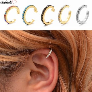 1 Khuyên Kẹp Vành Tai Đính Đá Ngọc Lam Thời Trang Dự Tiệc