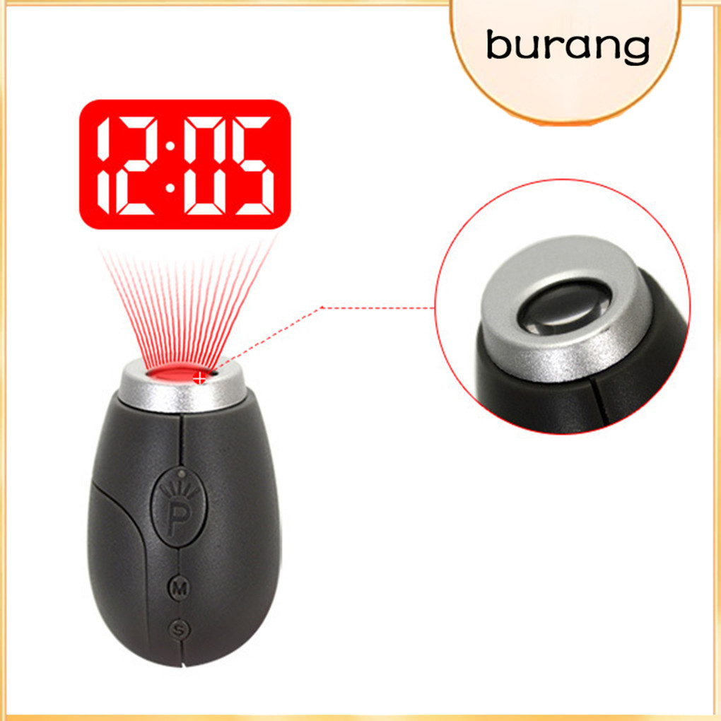 1 / 2 / 3 Đồng hồ chiếu thời gian kỹ thuật số Mini cầm tay Đèn pin LED có móc khóa