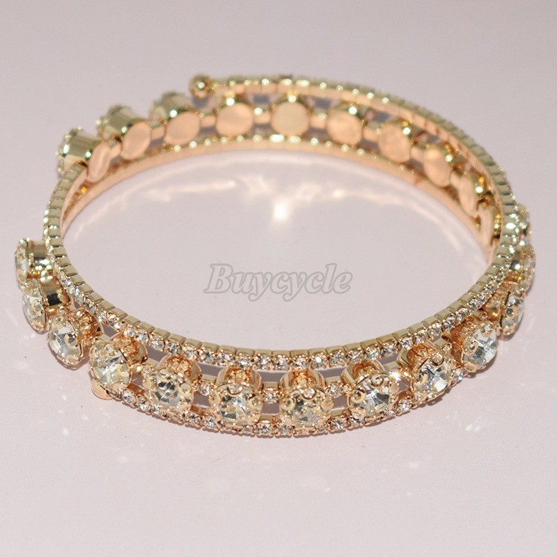 Vòng Tay Mở Đính Đá Pha Lê Toàn Phần Mới Cho Cô Dâu