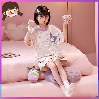 Hoạt Hình Trẻ Em Bộ Đồ Ngủ Bé Gái Mùa Hè Mỏng Phong Cách Điều Hòa Không Khí Homewear Bé Gái 2024 Phong Cách Mới Tay Ngắn Phù Hợp Với Phong Cách Mùa Hè