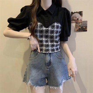 Quần áo kiểu Pháp ngắn tay phồng thời trang mùa hè dành cho nữ