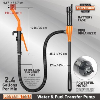 Bơm Chuyển Nhiên Liệu 2.4GPM Máy Hút Chất Lỏng Di Động Đa Năng Xe Tải