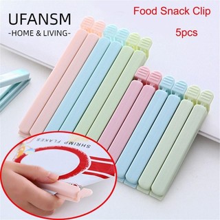 UFANSM 5 kẹp niêm phong túi thức ăn bằng nhựa màu kẹo thời trang có thể tái sử dụng tiện lợi