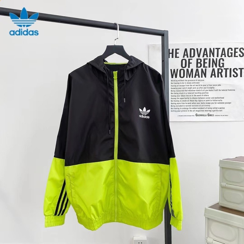 [Sẵn sàng] Áo khoác Adidas Originals chính hãng 100% Áo khoác có Logo in hình nam nữ Áo khoác chống gió