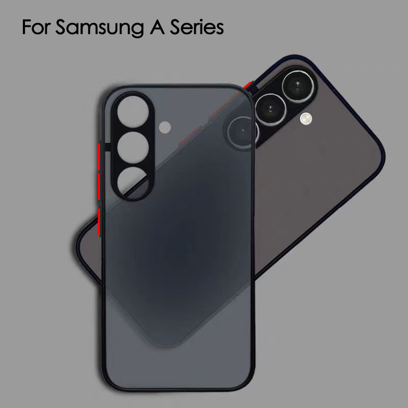Ốp lưng A55 cho Samsung Galaxy A55 Ốp lưng PC trong suốt viền đen cho Samsung A15 A55 A35 Vỏ TPU bảo