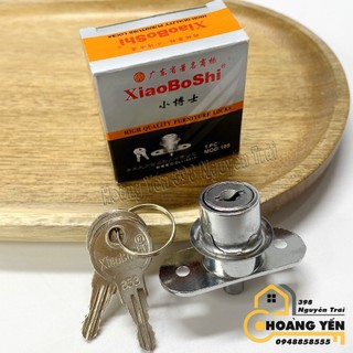 Ổ khóa tủ kính lùa 2 cánh, Khóa nhấn cửa lùa cánh kính, Ổ khoá nhấn cửa kiếng lùa XiaoBoShi