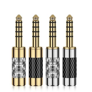 4.4mm 5 cực mạ vàng đồng tai nghe cắm sợi carbon âm thanh jack cân bằng dây kết nối hợp kim vỏ kim loại adapter