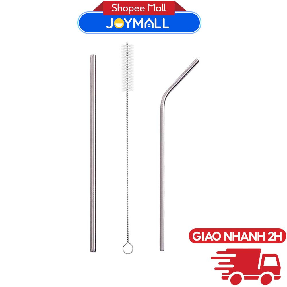 Ống hút inox loại ống hút thẳng, ống hút cong, cọ rửa ống hút - JoyMall
