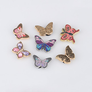 1 Chiếc Kim Loại Chất Lượng Cao Kim Cương Bướm DIY Jibitz INS Giày Accessorie Dễ Thương Khóa Giày Trang Trí