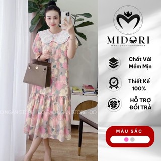 Đầm suông, Váy bầu dáng dài xinh xắn 2 lớp chất vải tơ cao cấp đi làm dự tiệc