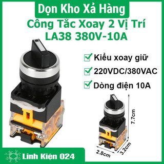 Công tắc xoay 2 vị trí la38 380v-10a xoay giữ