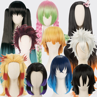 Anime Demon Slayer Cosplay Tóc Giả Agatsuma Zenitsu Kamado Tanjirou Tóc Giả Tóc Phân Cấp Chuyển Đổi Tóc Giả Trò Chơi Anime Tóc Giả