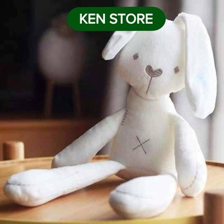 Thỏ bông màu trắng cho bé - đồ chơi thú nhồi bông ken store