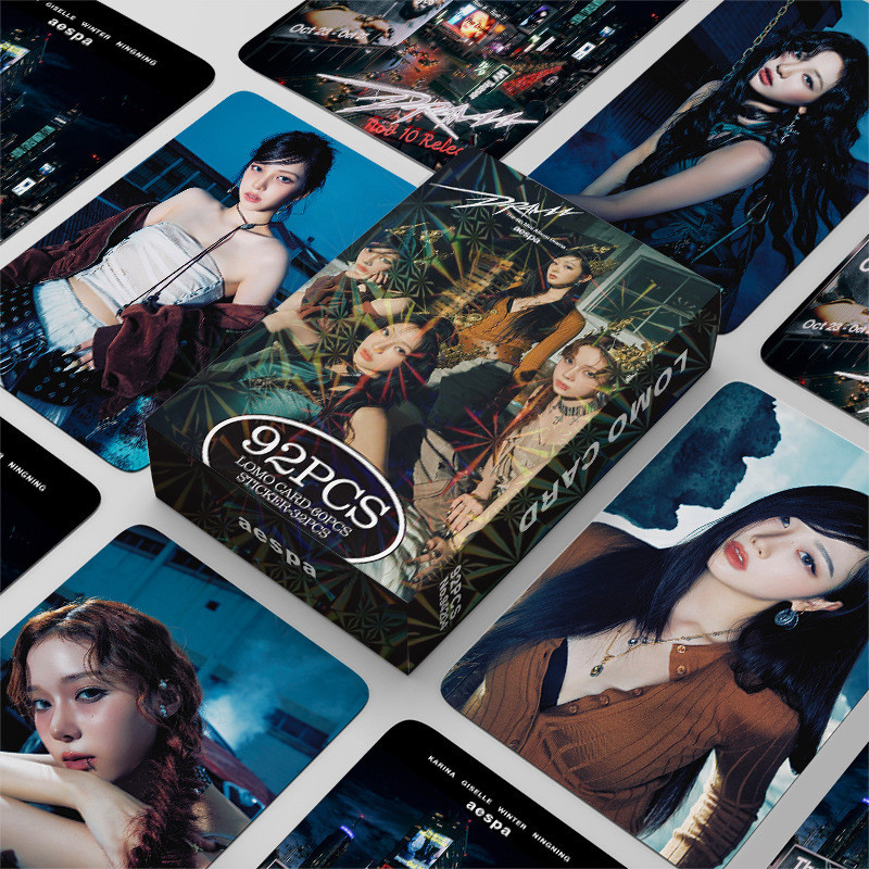Aespa Album Mini thứ 4 Drama Photocard Lomo Card Sticker 92 cái / hộp