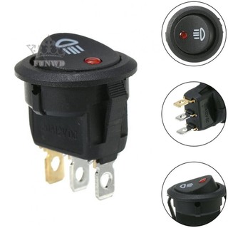 -new in april-1x on off rocker switch round 12v red led fog light lamp symbol car van truck au