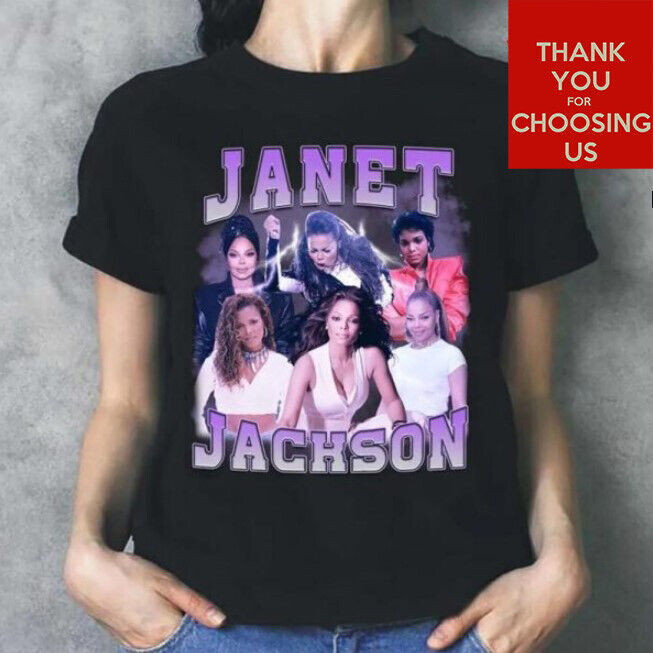 2024 waffle Cho Bạn Bè Janet Jackson Áo Thun 1980 Vintage Janet Jackson Áo Thun Unisex Cho Quạt xs-3