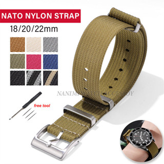  Nylon NATO Đa Năng Dây Đeo Đồng Hồ 18mm 20mm 22mm Vải Thể Thao Dệt Một Vòng Zulu Dây Đeo Đồng Hồ Nam Nữ Vòng Tay Dây Đeo Tay 