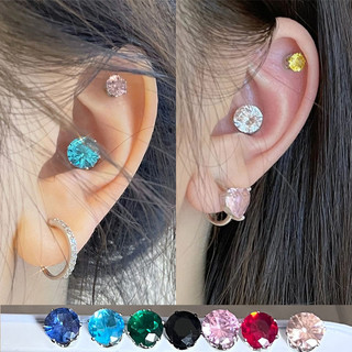 1 khuyên mũi nam châm đính đá nhiều màu sắc 6mm