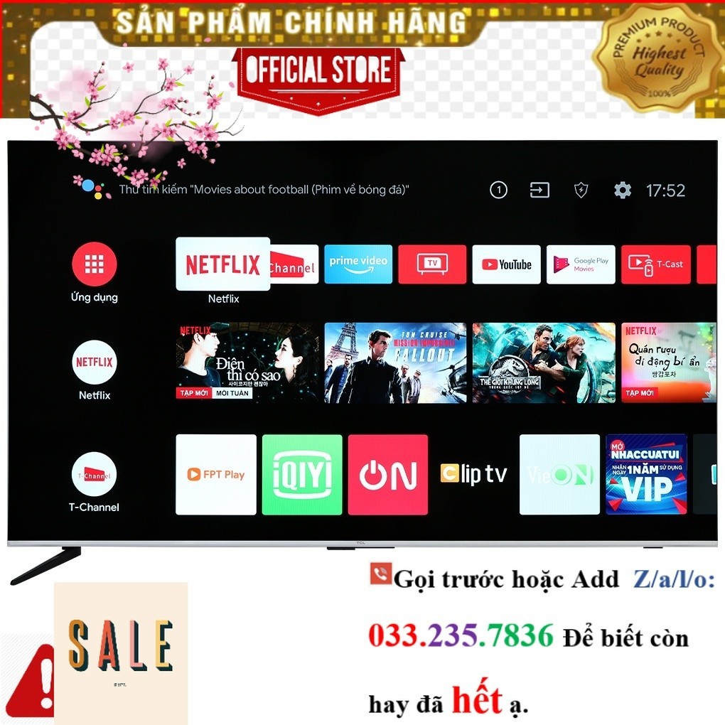 Android Tivi TCL 65P737 4K 65 inch =&gt;Rẻ