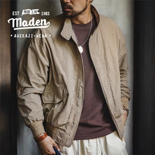 Thương hiệu MADEN phong cách làm việc nam thanh niên xuân 2024 bố mới trưởng thành quý ông Mỹ retro Harrington G9 đứng cổ áo khoác Amikaki áo khoác cổ điển giản dị