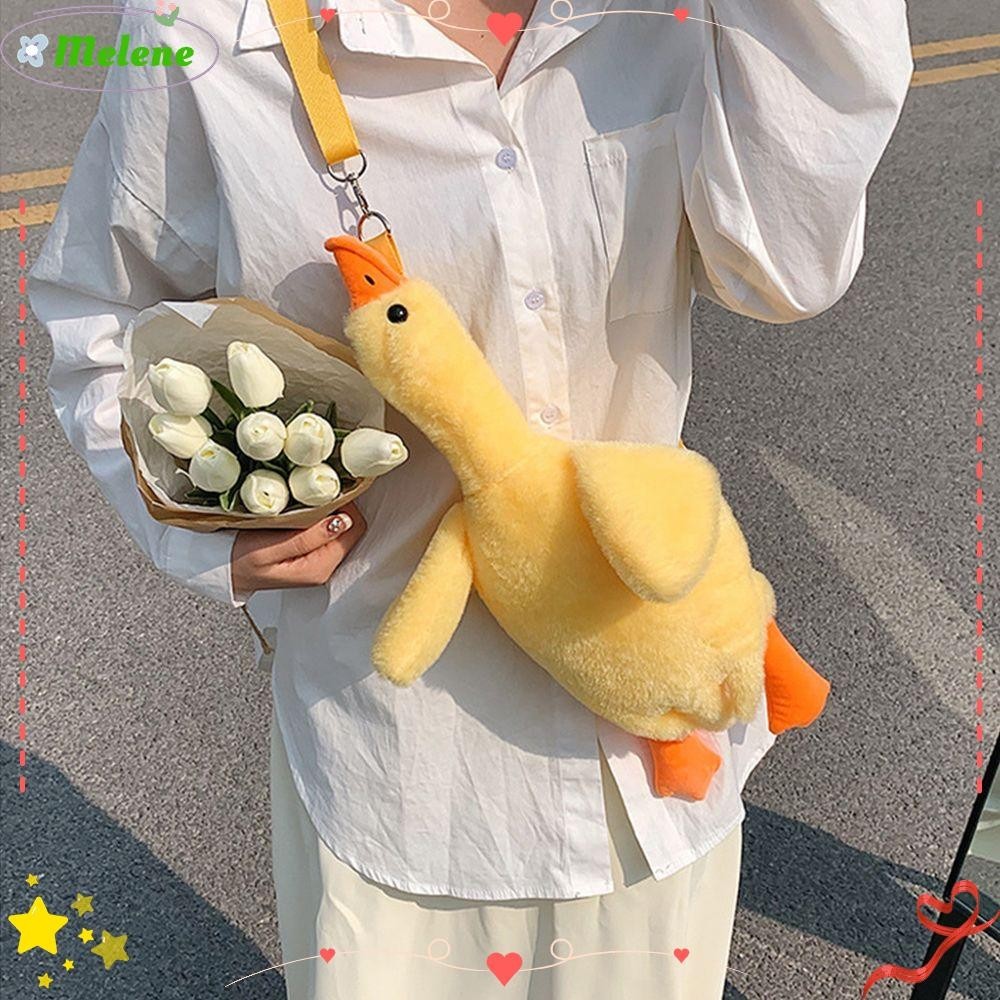 Túi đeo vai MELENE Lady Girl Yellow Duck Plush Toy Túi đeo chéo