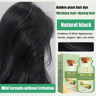 Bìa Tóc Màu Xám Thuốc Nhuộm Tóc Bong Bóng Thực Vật Nhiều Màu
