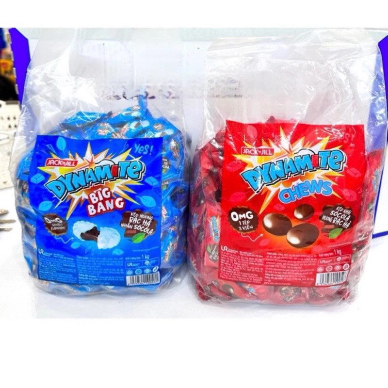Kẹo Nhai 3 Viên Socola Hương Bạc Hà Dynamite / Kẹo Bigbang Túi 1kg